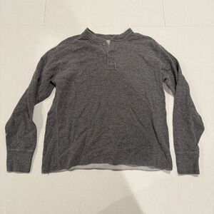 LL Bean Shirt Mens Large Gray Traditional Fit  Two-Layer River Drivers Henley